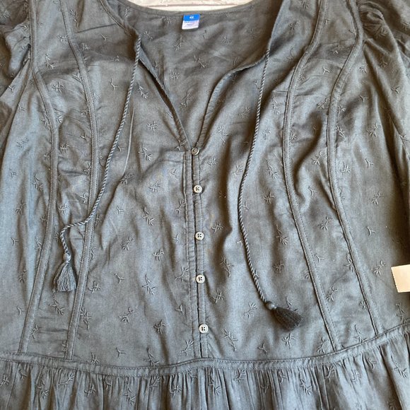 🟡SOLD🟡Old Navy Tie Neck All Day Maxi Swing Dress with Pockets 4X NWT - Picture 4 of 9